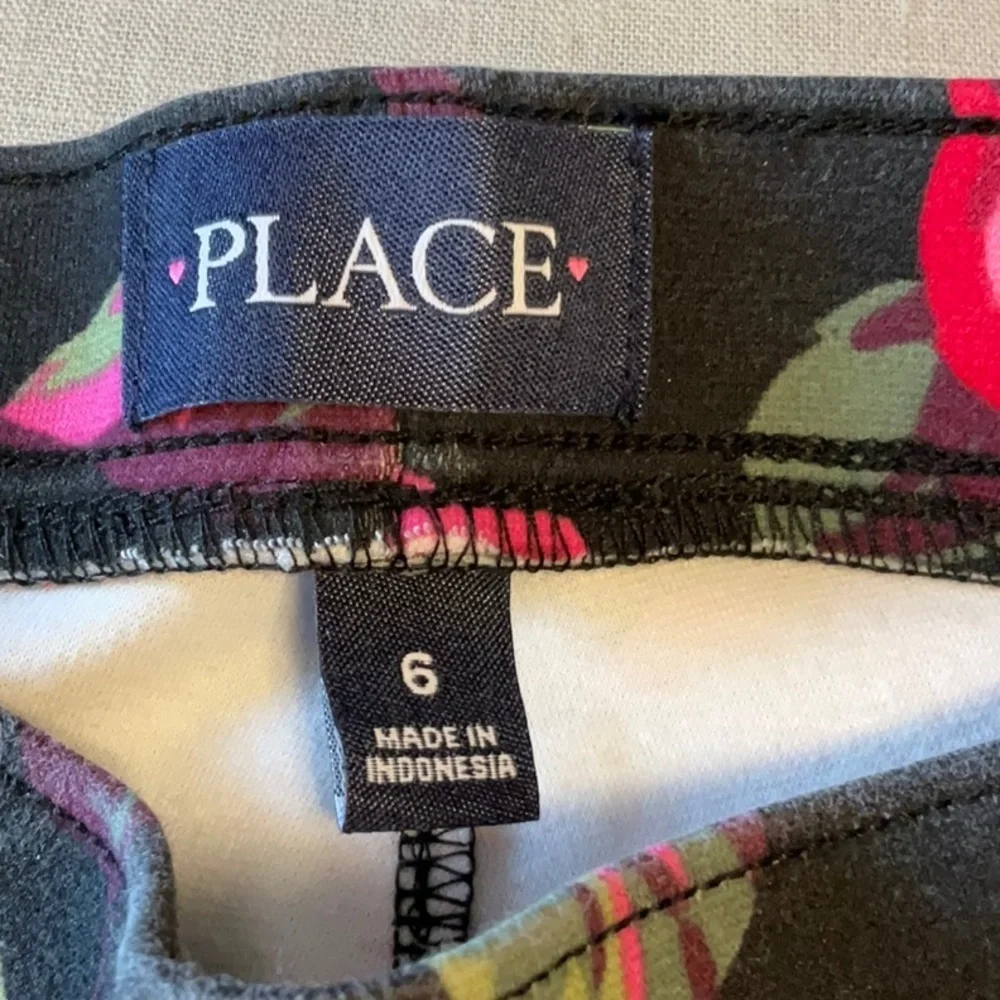Place Kids Leggings with Pink Floral Design